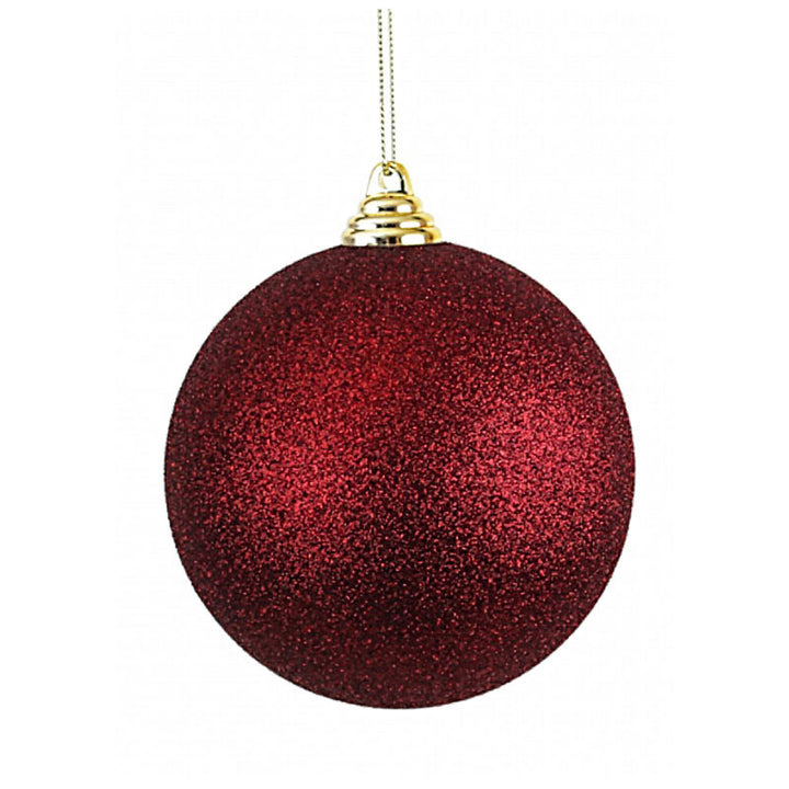 Red Glitter Shatterproof Bauble - 12cm