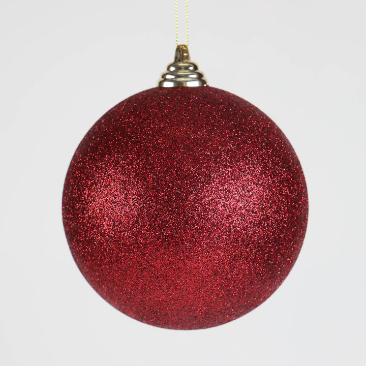 Red Glitter Shatterproof Bauble - 12cm