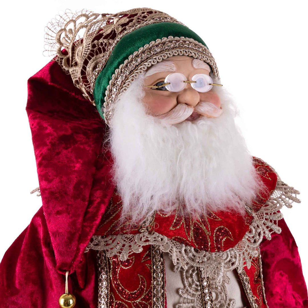 Red and Gold Standing Traditional Santa Figurine 45cm(H)