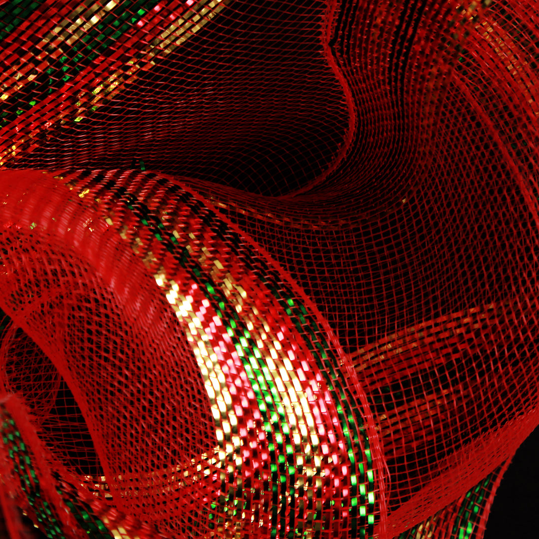 Red Green and Gold Edge Decomesh Roll