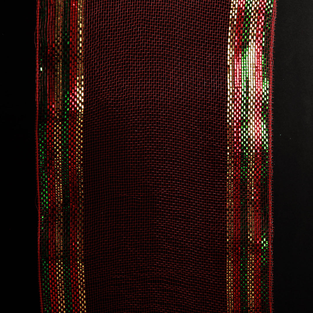 Red Green and Gold Edge Decomesh Roll