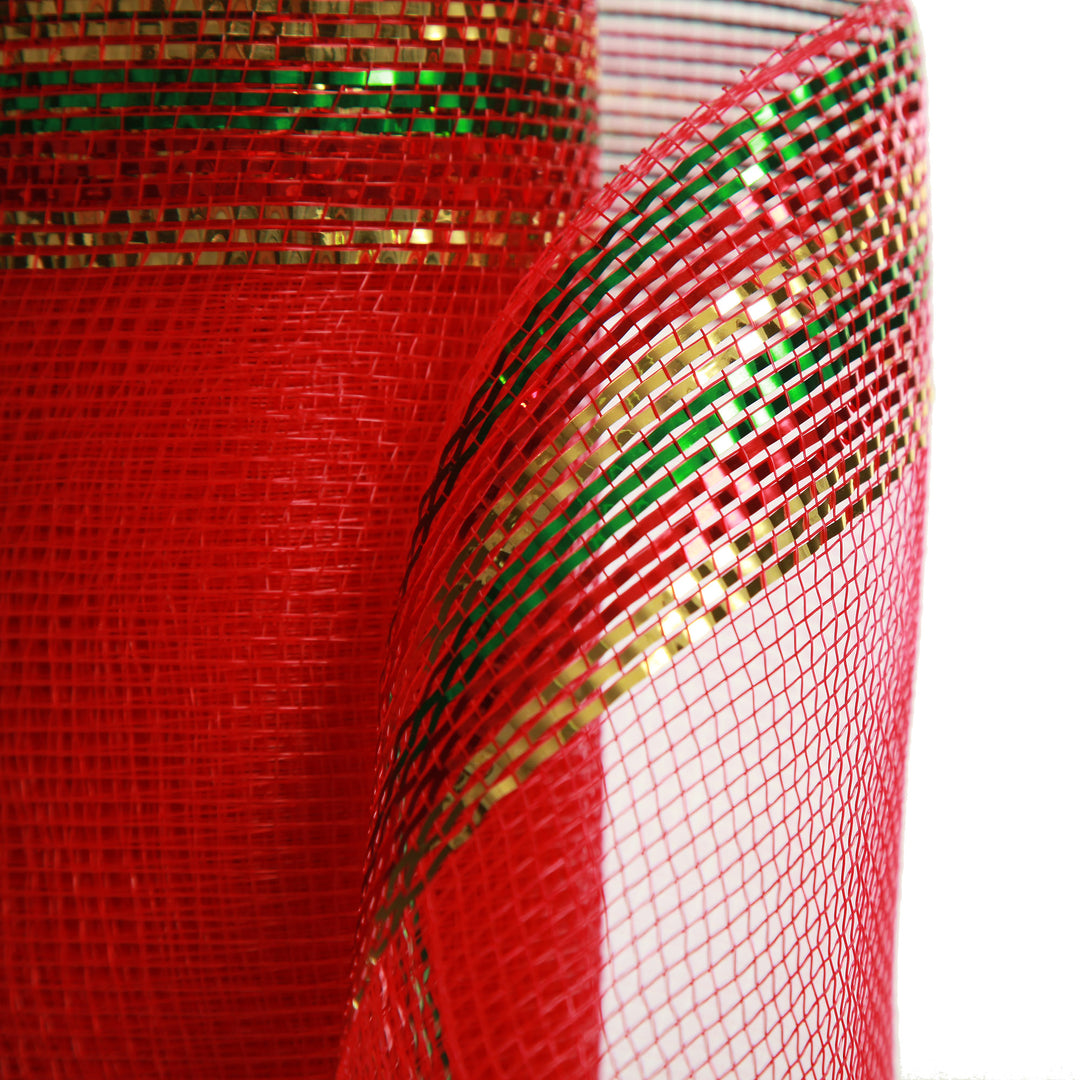 Red Green and Gold Edge Decomesh Roll