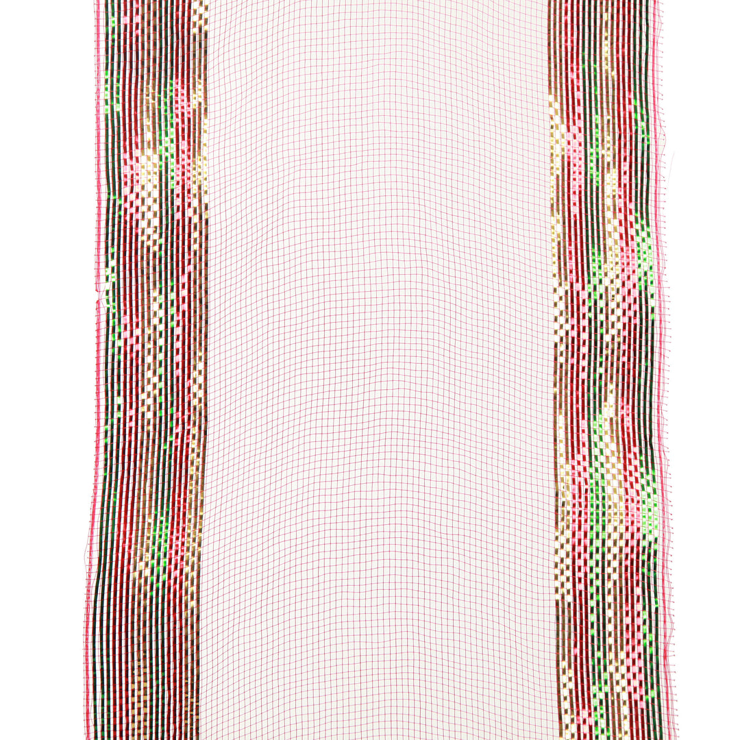 Red Green and Gold Edge Decomesh Roll
