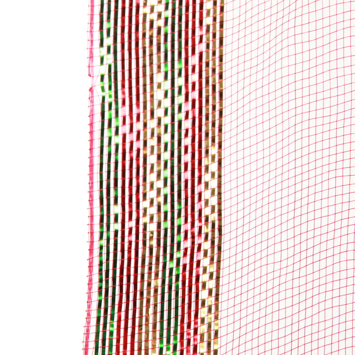 Red Green and Gold Edge Decomesh Roll