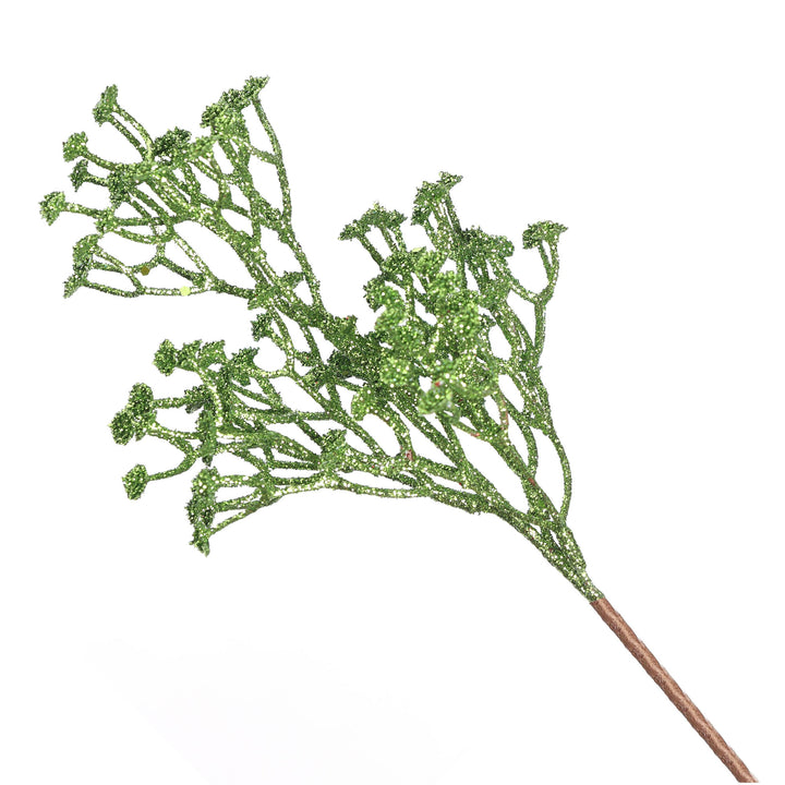 Red &amp; Green Glitter Branch Christmas Pick - Set of 2