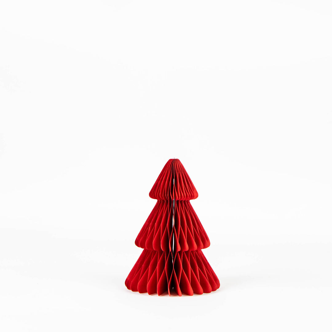 Red Honeycomb Paper Christmas Tree Small 15cm(h)