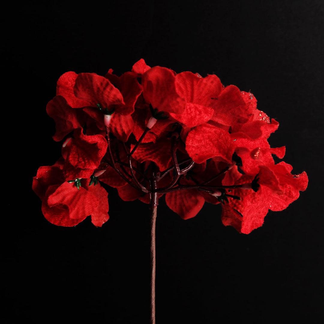 Red Hydrangea Flower Stem