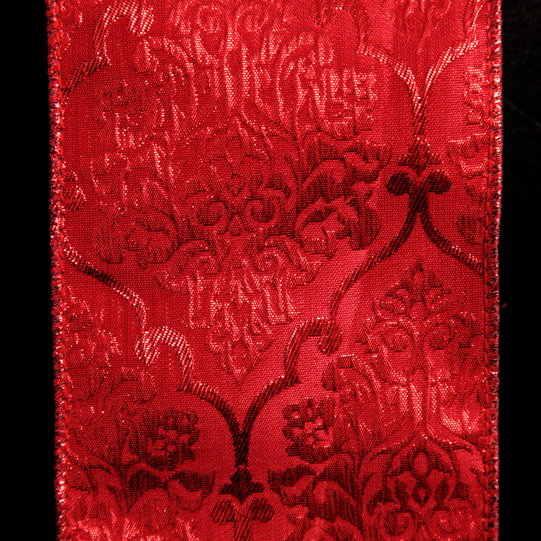 Red Jacquard Ribbon Tree Garland