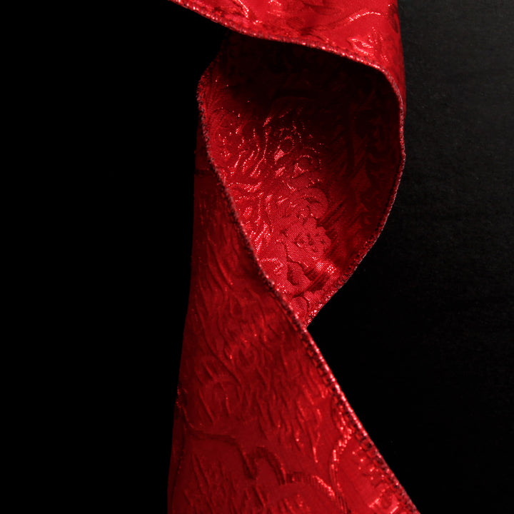 Red Jacquard Ribbon Tree Garland
