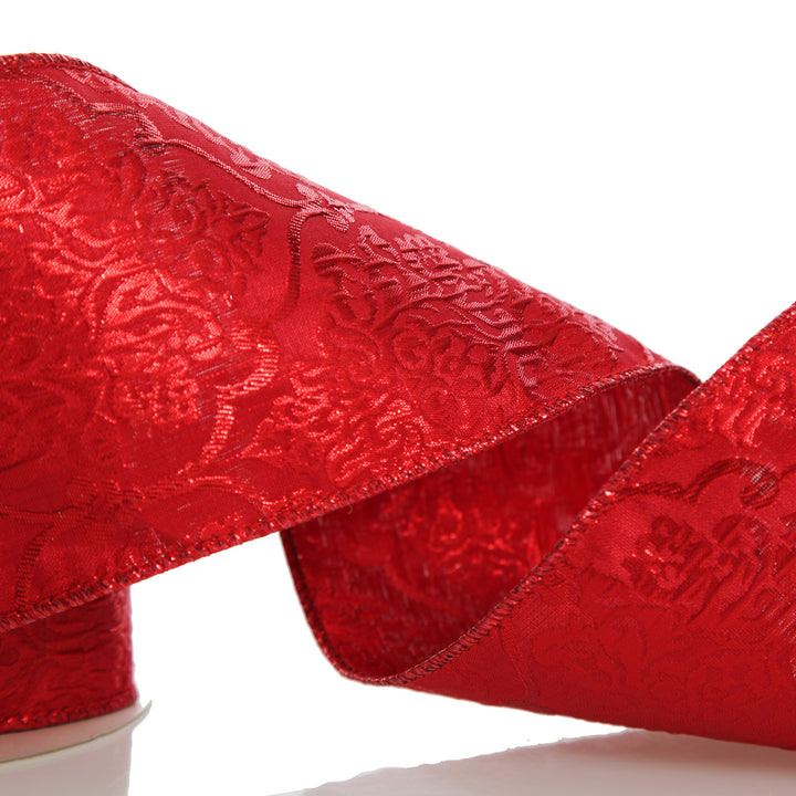 Red Jacquard Ribbon Tree Garland