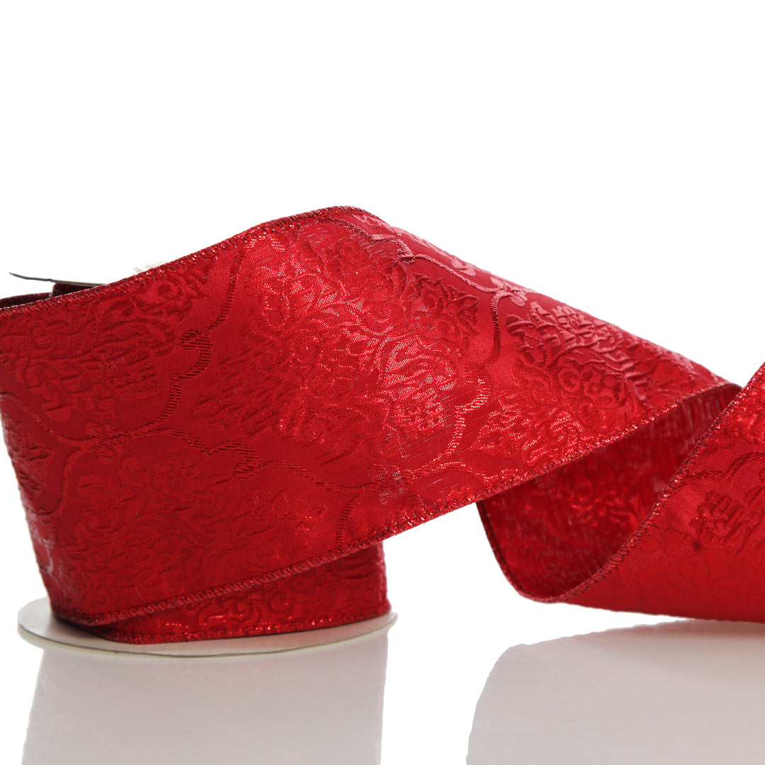 Red Jacquard Ribbon Tree Garland