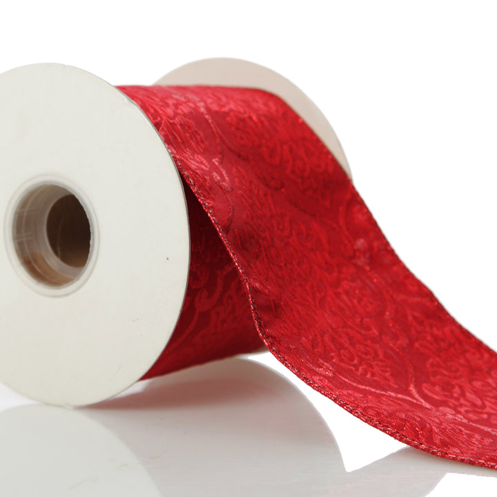 Red Jacquard Ribbon Tree Garland