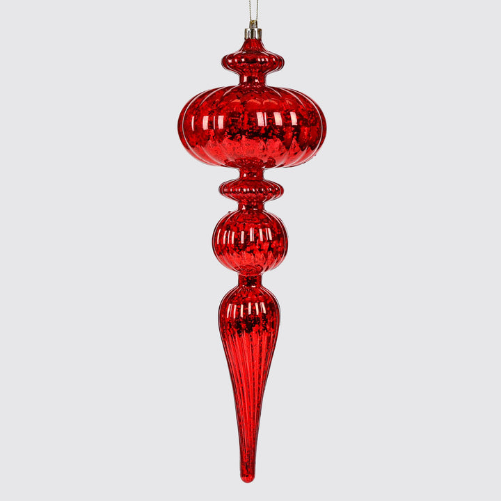 Red Long Drop Finial Tree Decoration