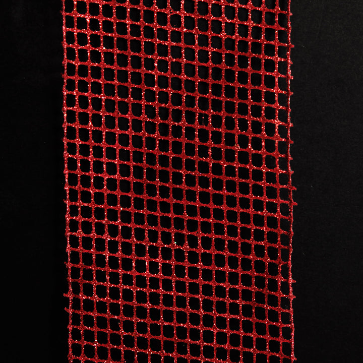 Red Mesh Wired Christmas RIbbon Garland