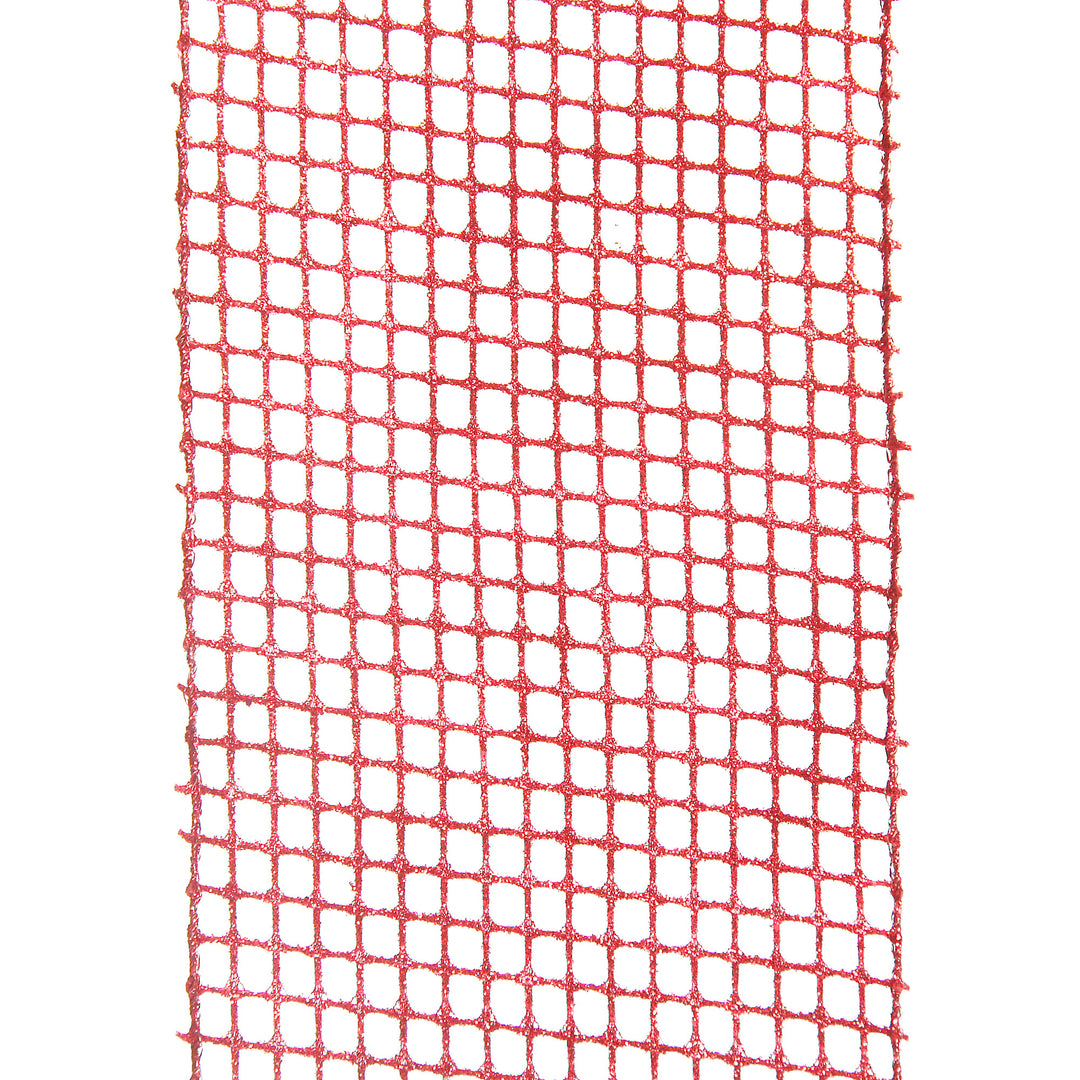 Red Mesh Wired Christmas RIbbon Garland