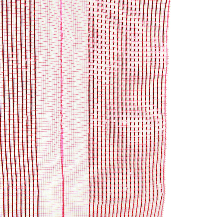 Red Metallic Stripe Decomesh Roll