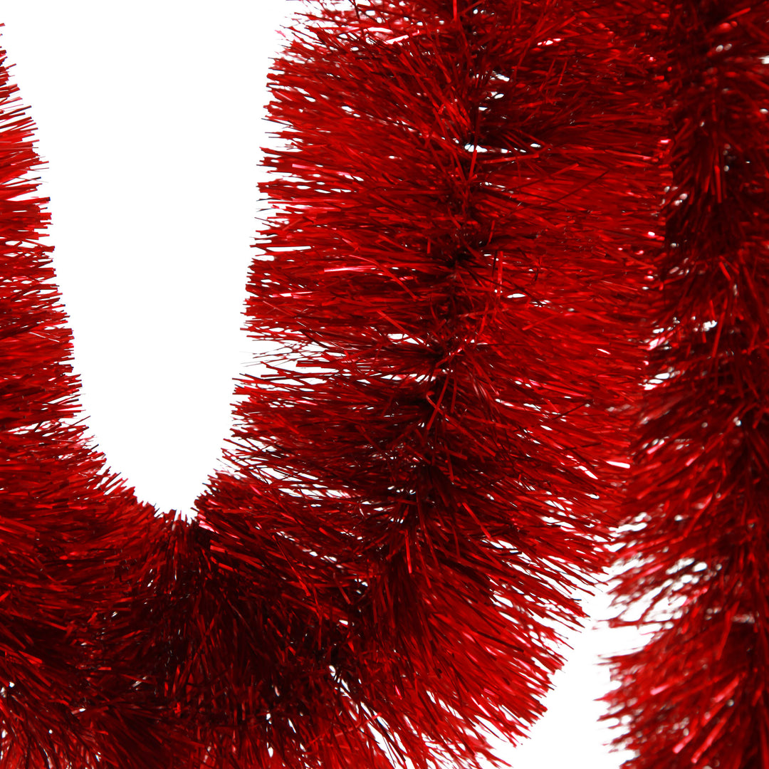 Red Metallic Thick Christmas Tinsel Garland