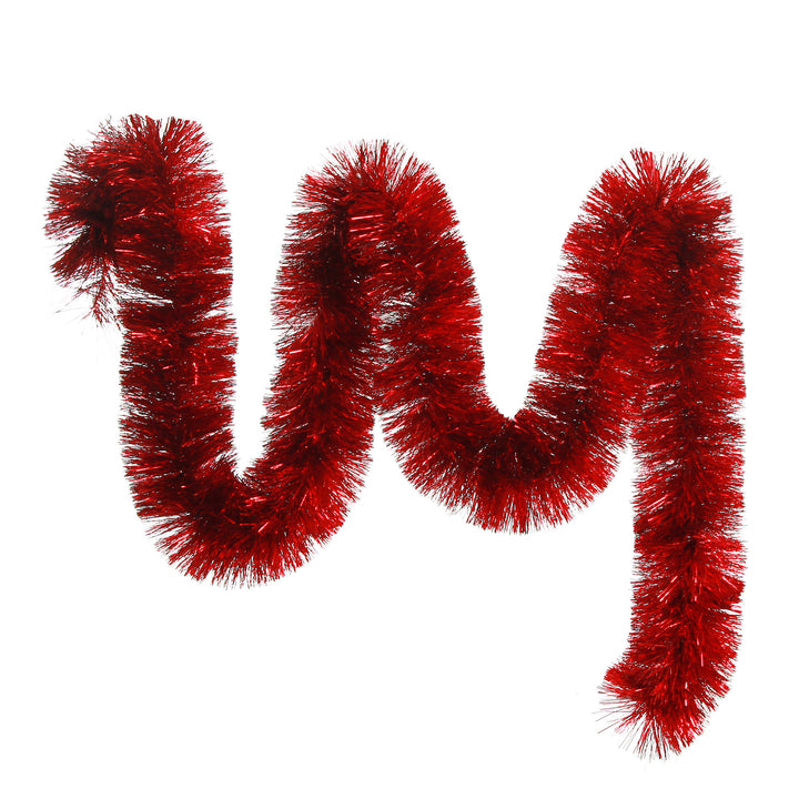 Red Metallic Thick Christmas Tinsel Garland