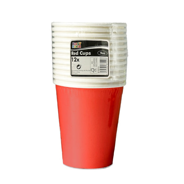 Red Paper Cups - Pack of 12