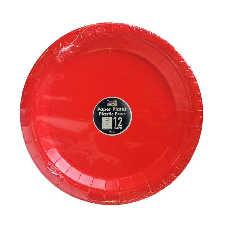 Red Paper Plate - Pack of 12