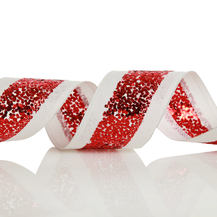 Red Sequin Wired Christmas Ribbon