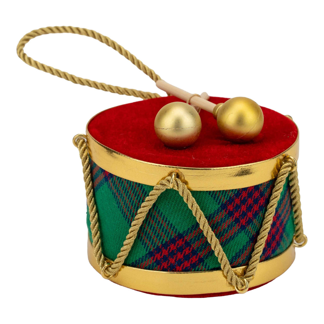 Red Tartan Drum Decoration