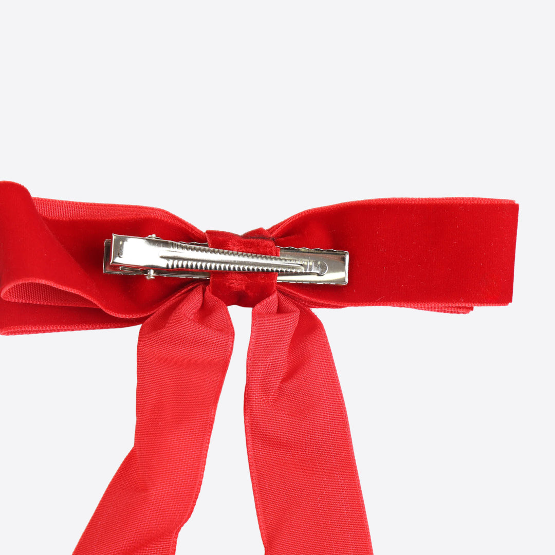 Red Velvet Bow Clip - Pack of 4