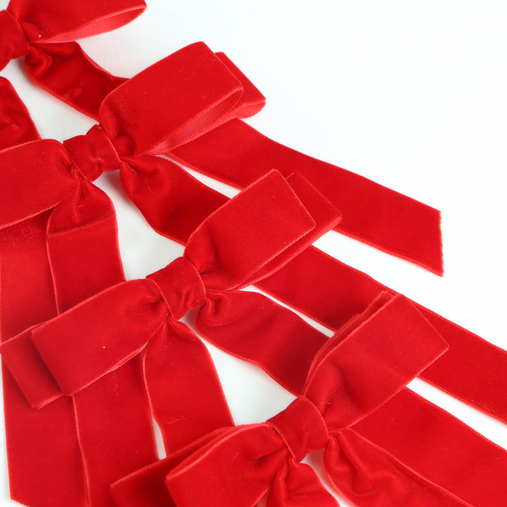 Red Velvet Bow Clip - Pack of 4