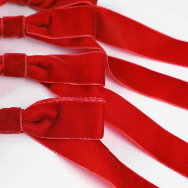 Red Velvet Bow - Pack of 4