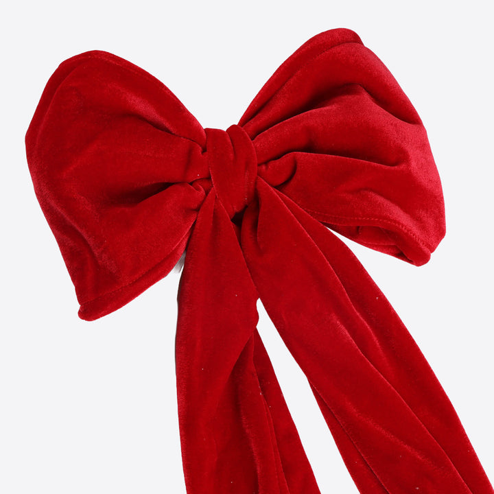 Red Velvet Bow with Long Tail - 30x120cm