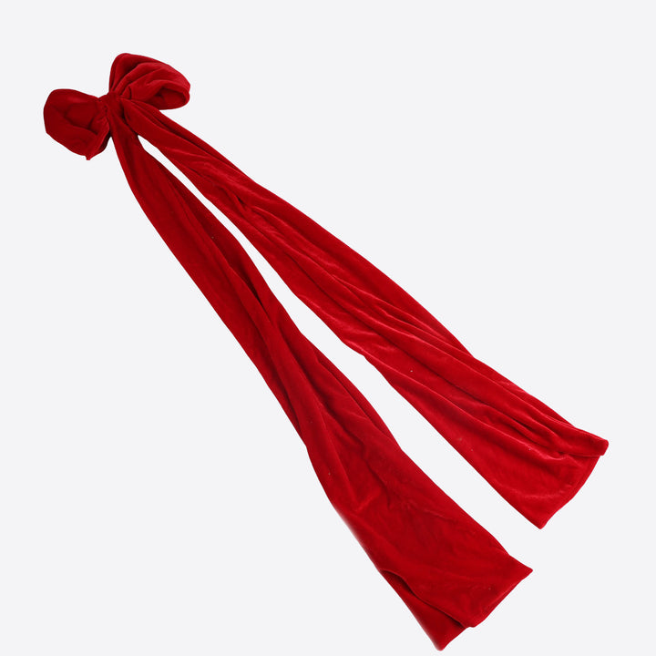 Red Velvet Bow with Long Tail - 30x120cm