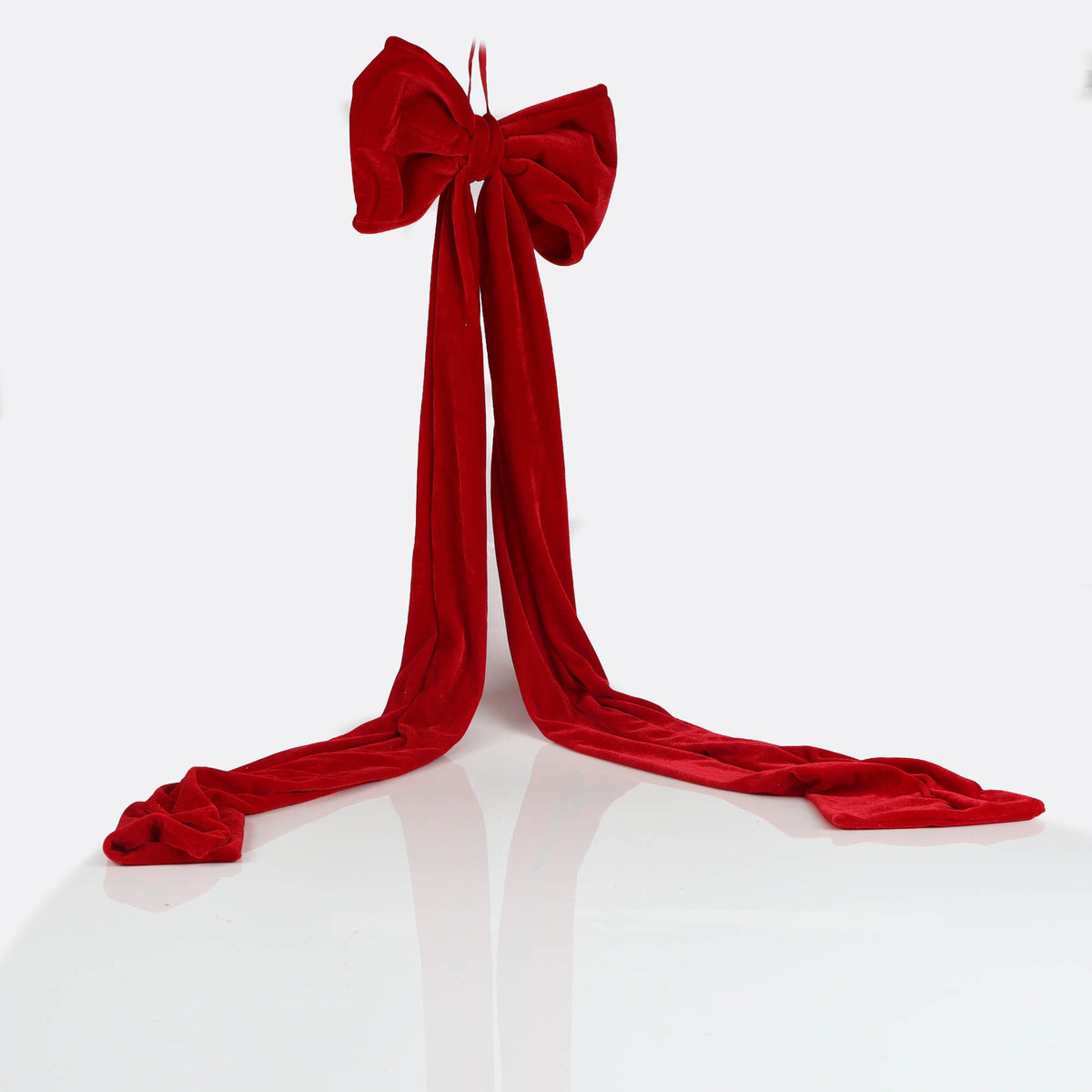 Red Velvet Bow with Long Tail - 30x120cm