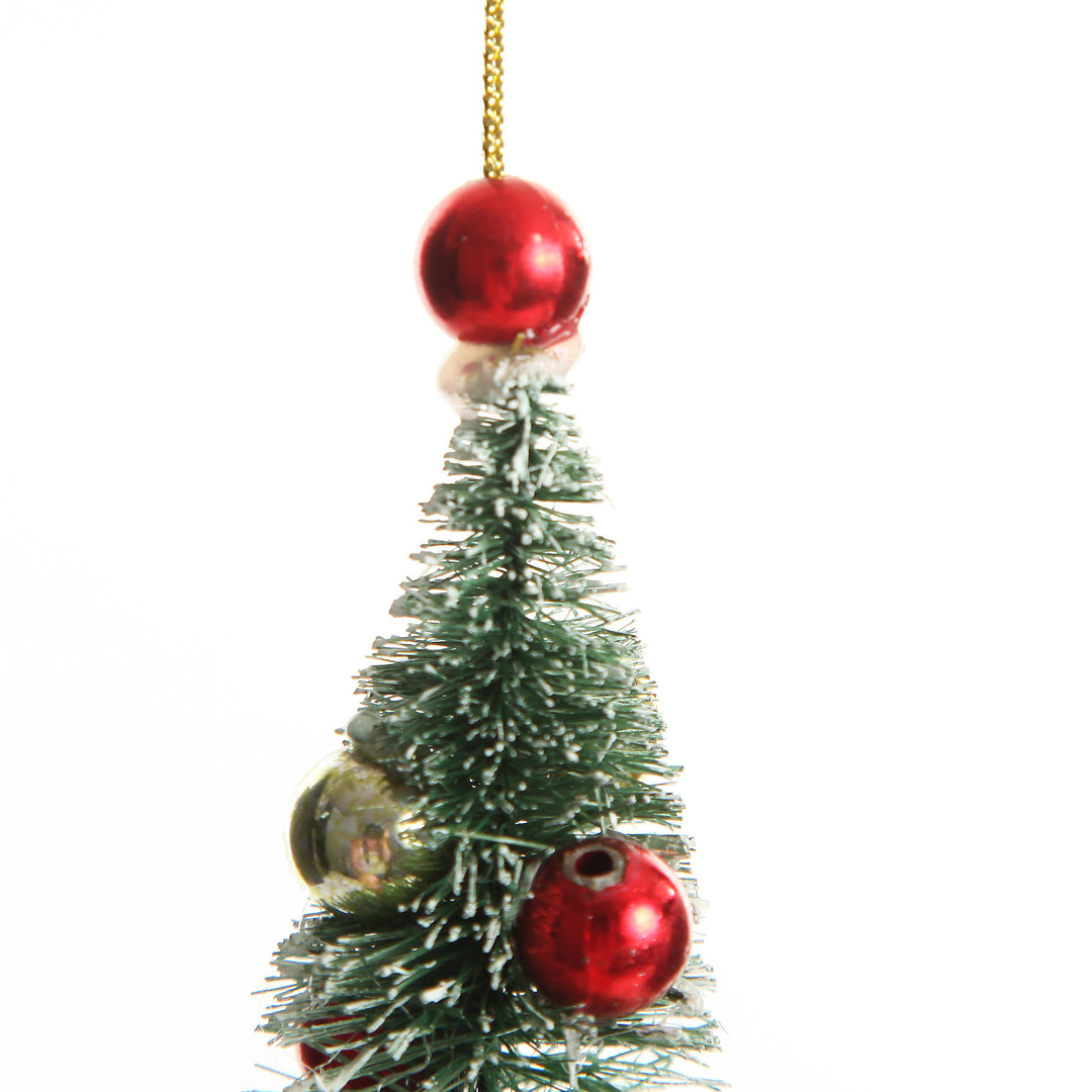Red Vintage Glass Christmas Finial