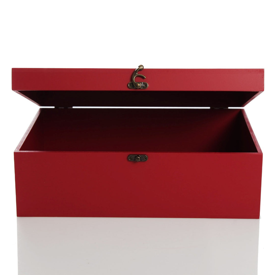 Personalised Red Wooden Christmas Eve Keepsake Box