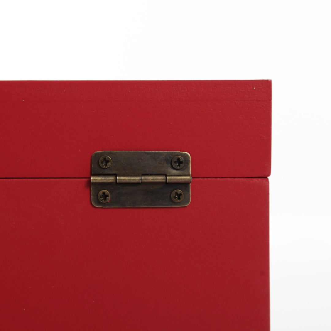 Personalised Red Wooden Christmas Eve Keepsake Box