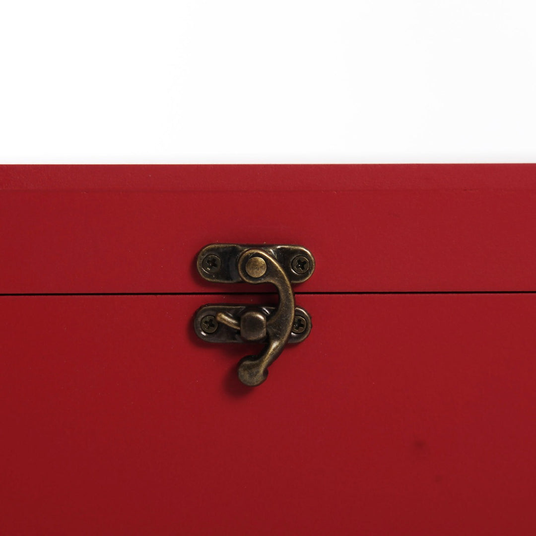 Personalised Red Wooden Christmas Eve Keepsake Box