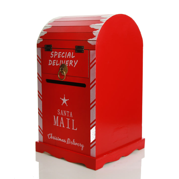 Red Wooden Santa Mailbox Christmas Ornament