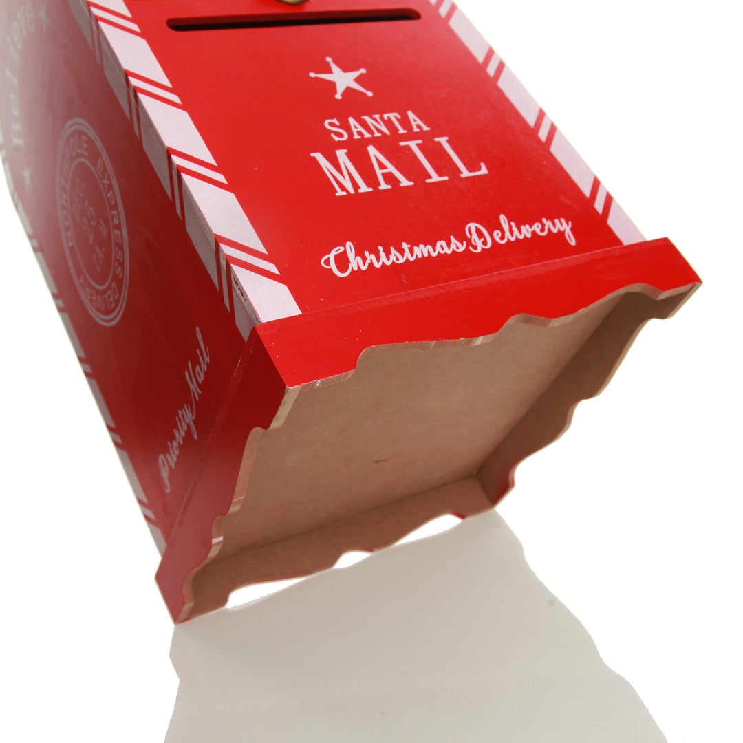 Red Wooden Santa Mailbox Christmas Ornament