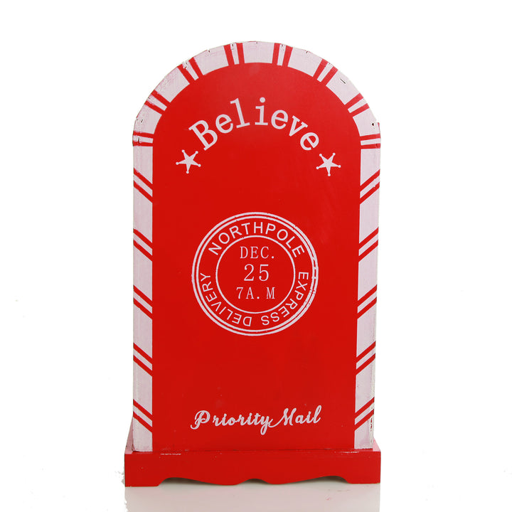 Red Wooden Santa Mailbox Christmas Ornament