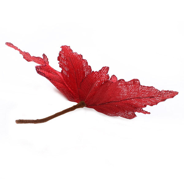 Red Burlap Flower Red Glitter Trim