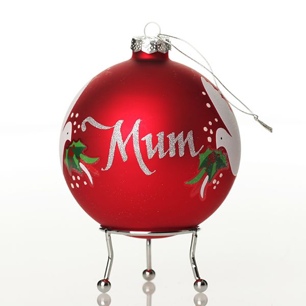 Red Peace Doves Christmas Bauble