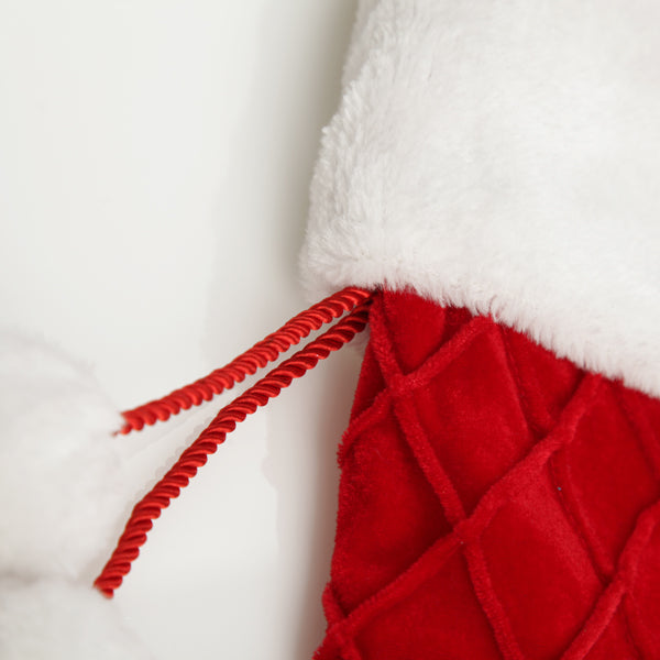 Red Velvet Quilted Christmas Stocking 
