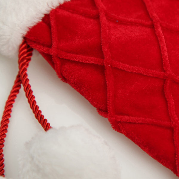 Red Velvet Quilted Christmas Stocking 