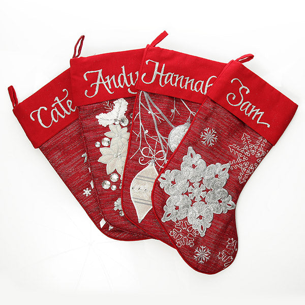Personalised Red Tree Stocking - With Set (Each Sold Separate)