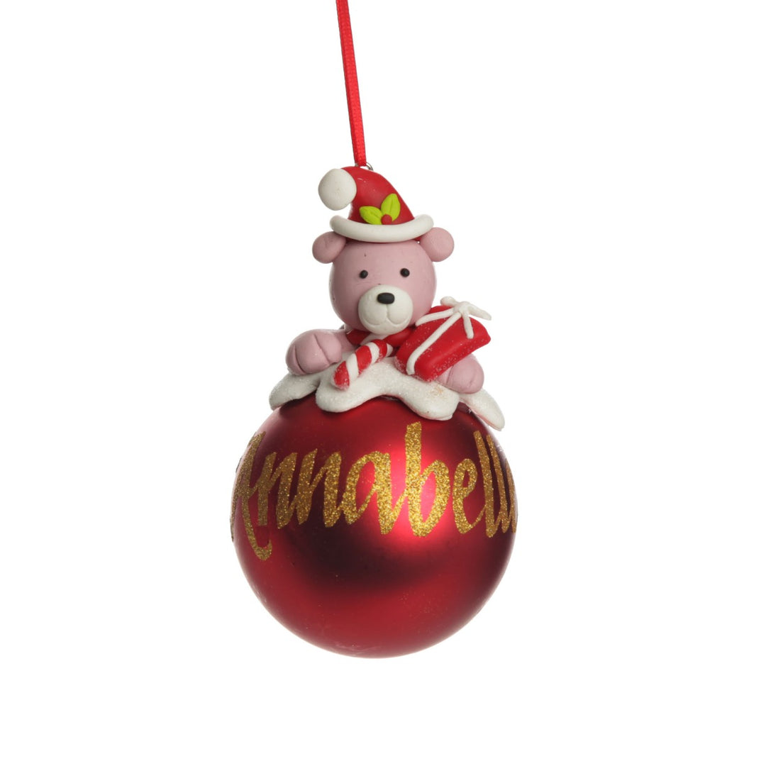 Red Teddy Christmas Character Bauble