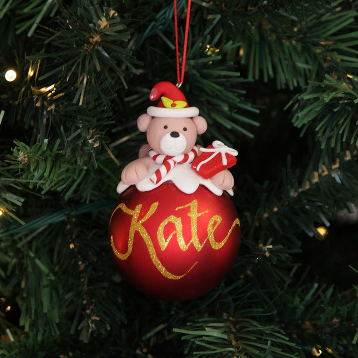 Red Teddy Christmas Character Bauble