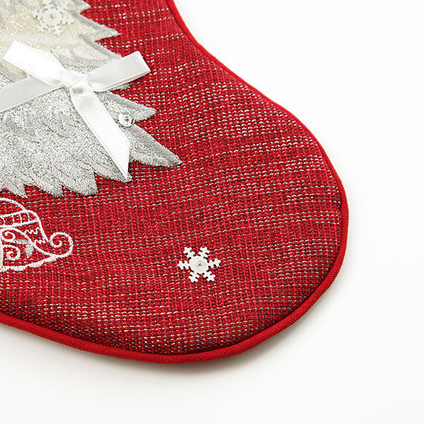 Personalised Red Tree Stocking - Detail
