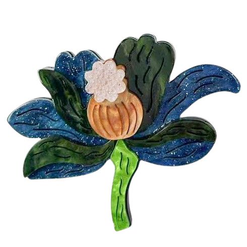 Resin Fashion Brooch - Opal Flower