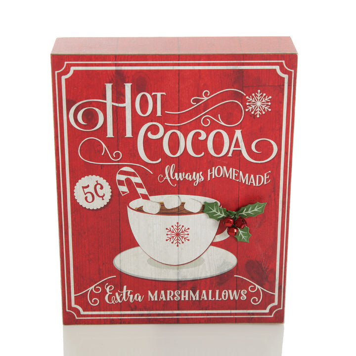 Retro Hot Cocoa Christmas Wall Box Sign