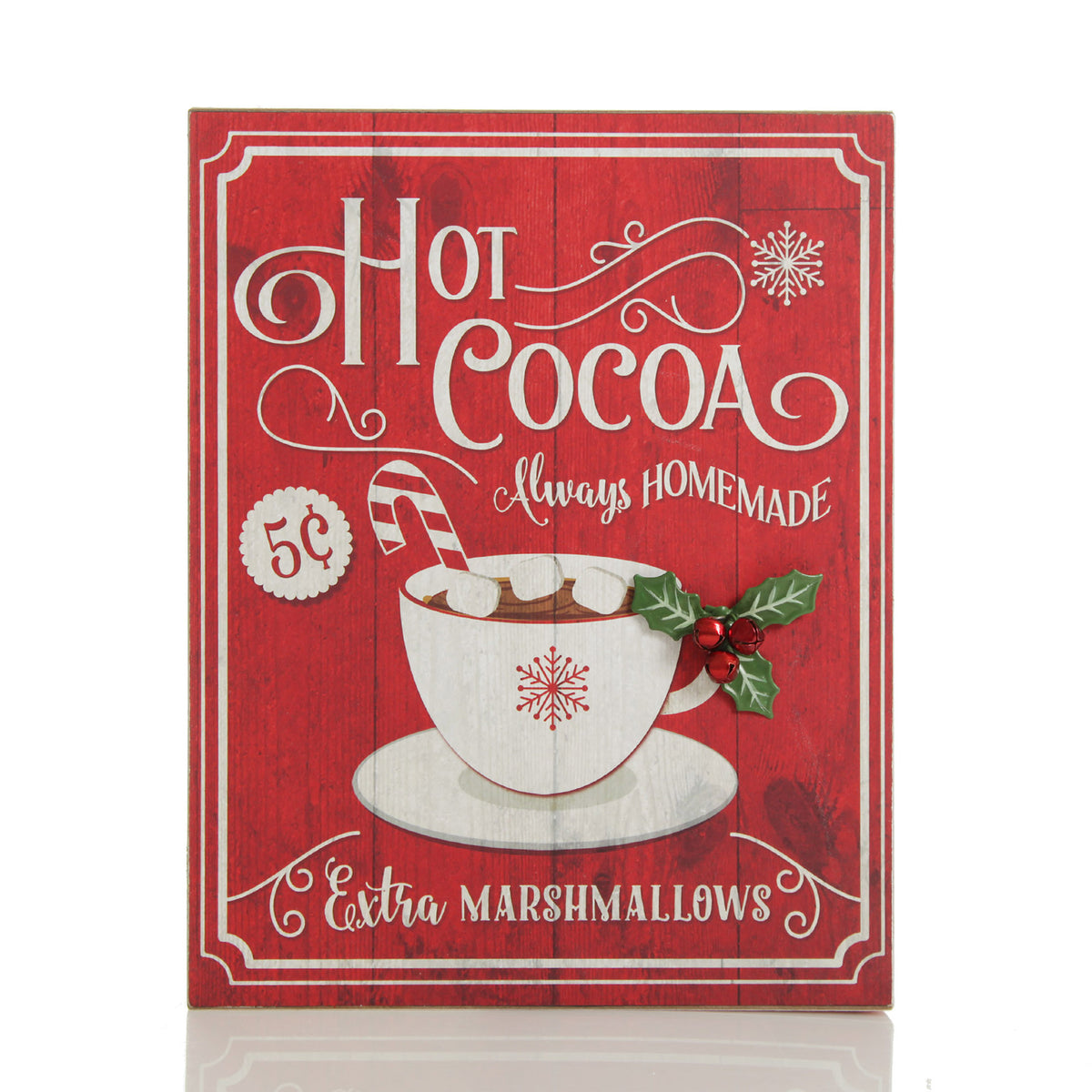 Retro Hot Cocoa Christmas Wall Box Sign